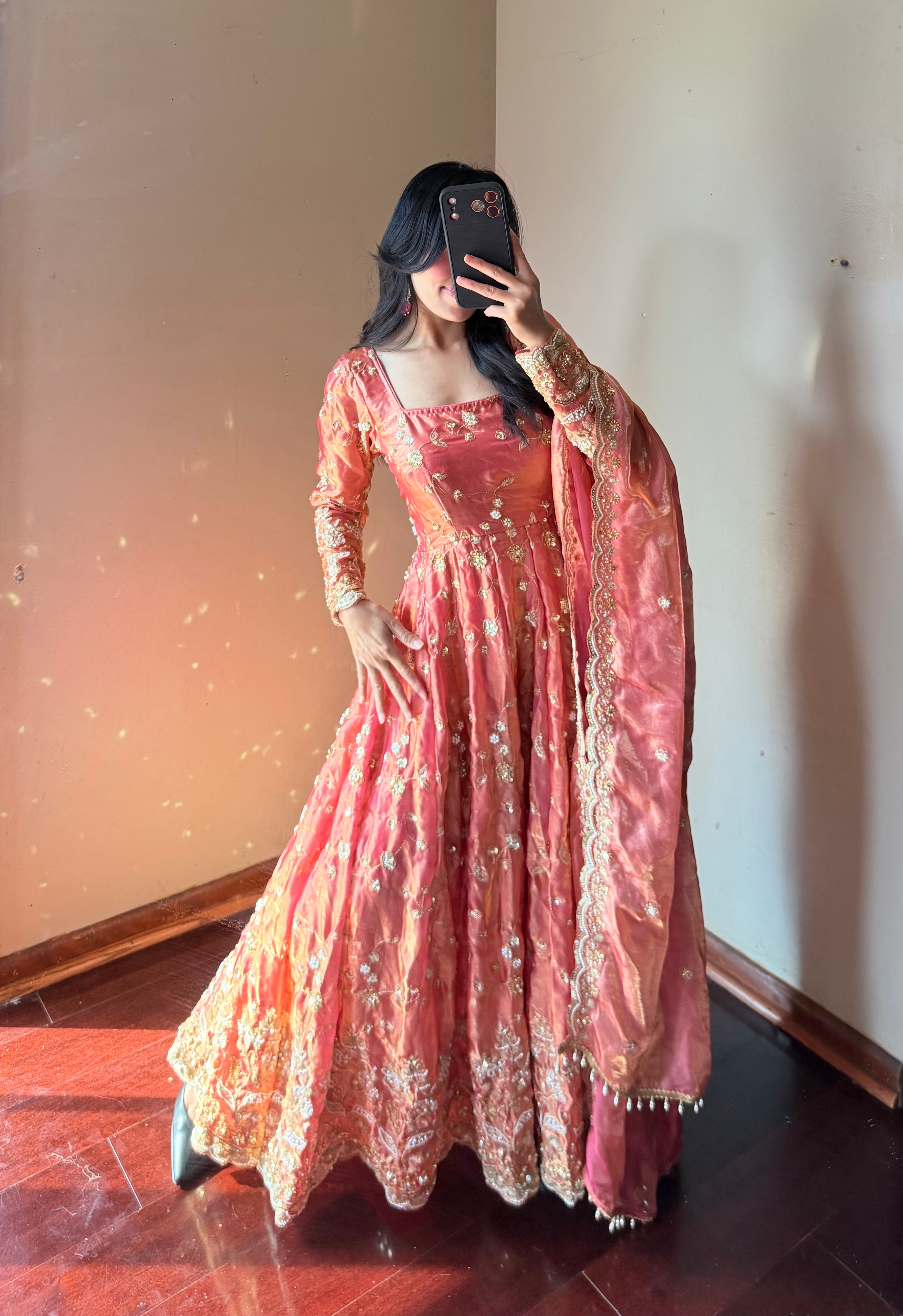 Heavy-worked Anarkali Set