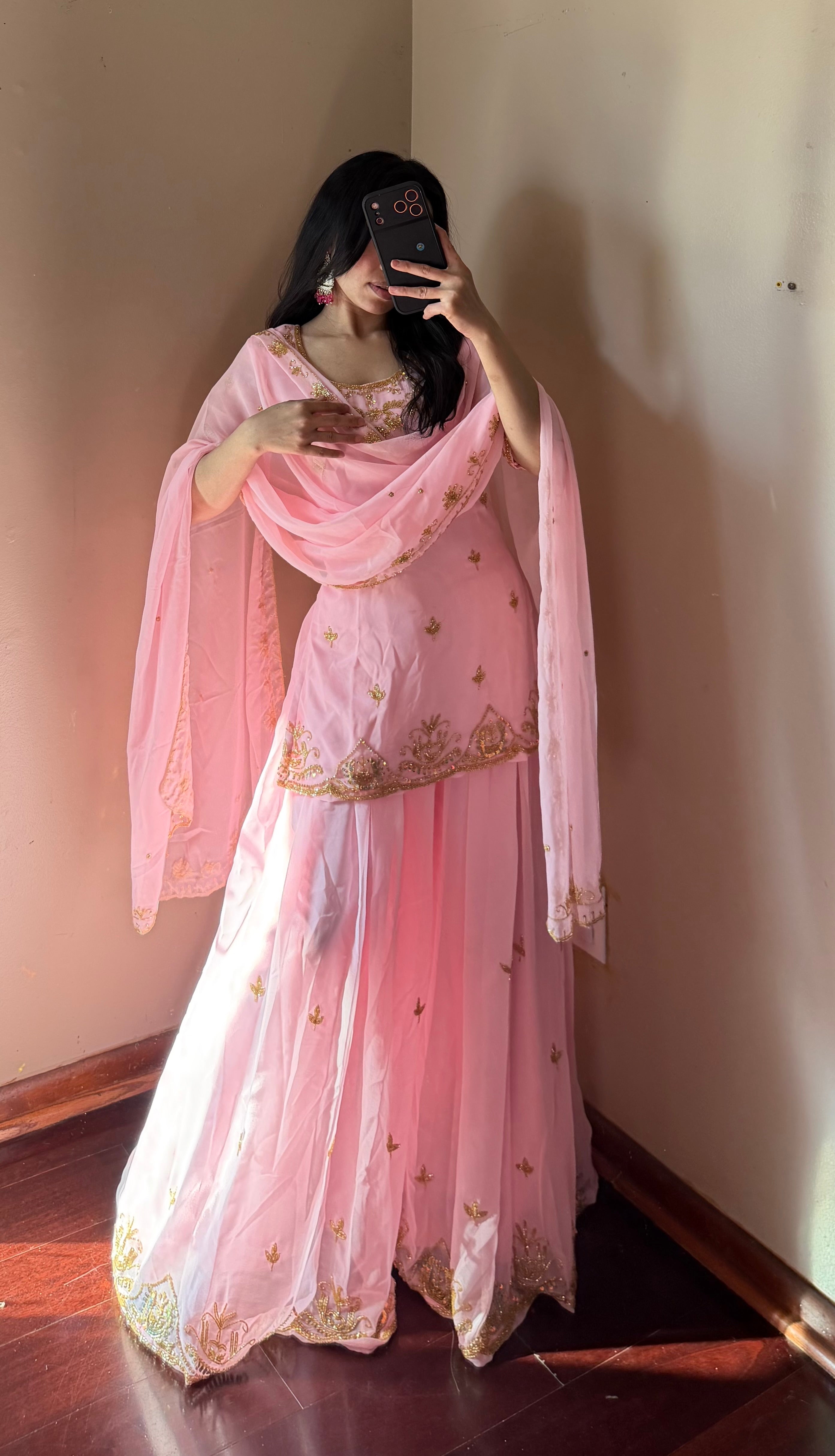 Heavy-Worked Sarara kurta Set