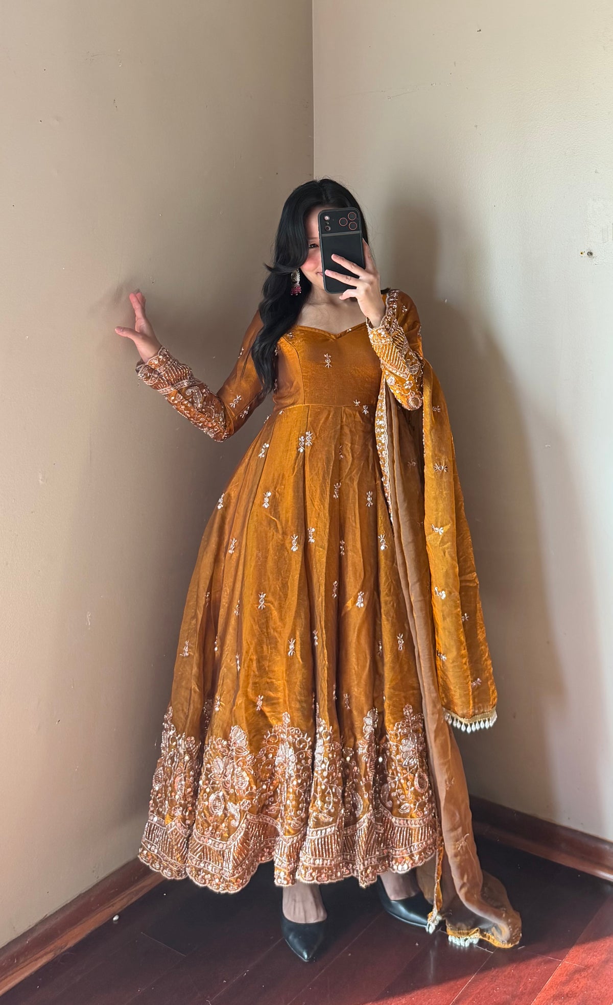 Fendy Silk Embroidered Anarkali Suit