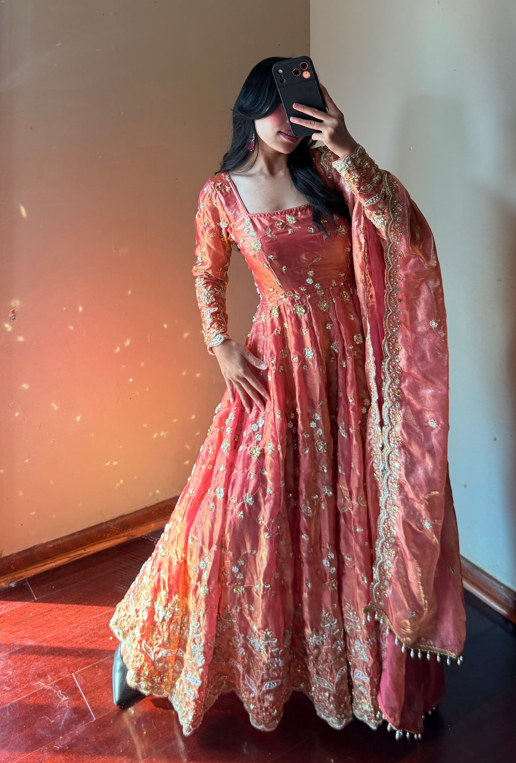 Heavy-worked Anarkali Set