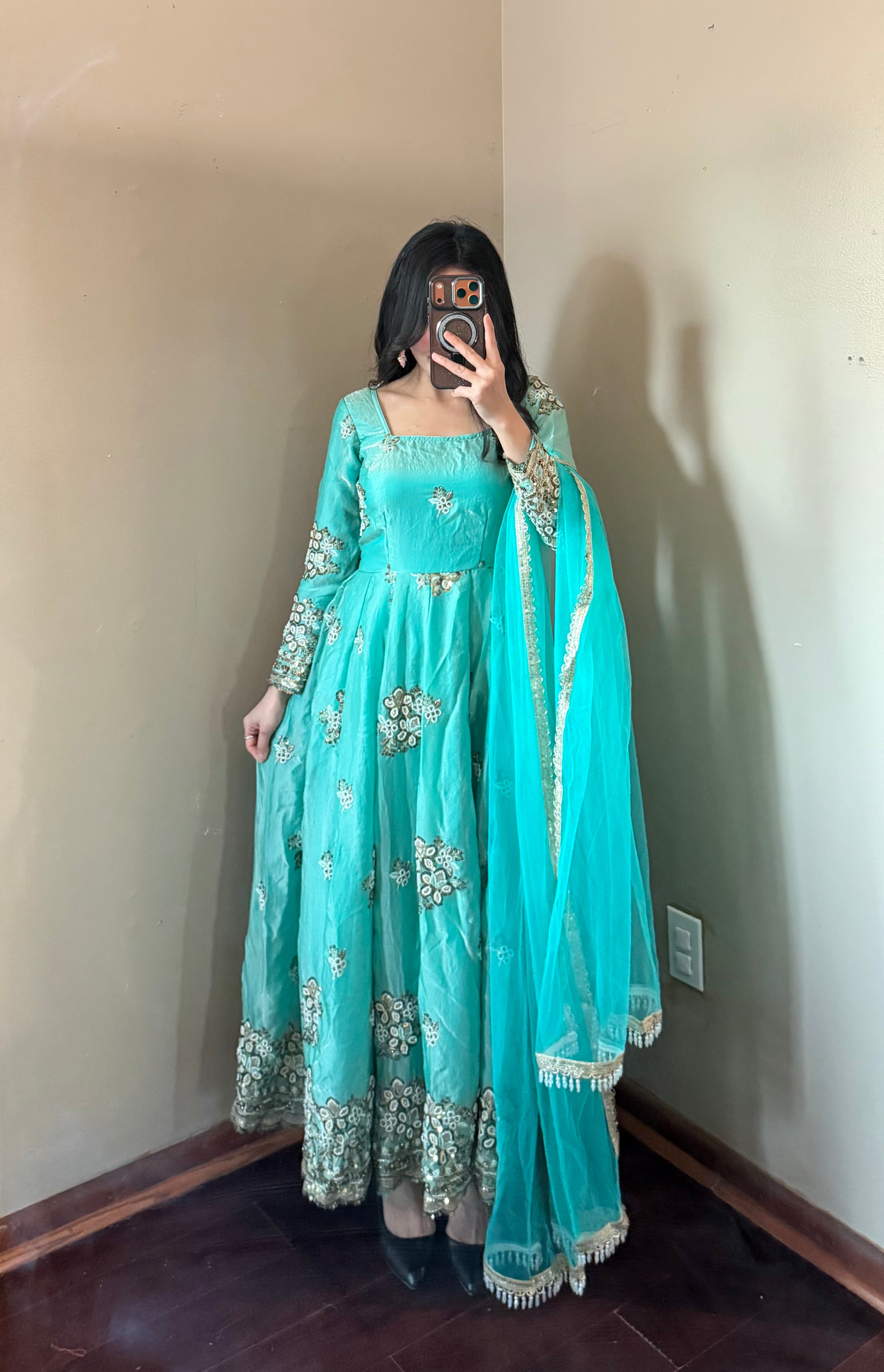 Heavy-worked Anarkali Set