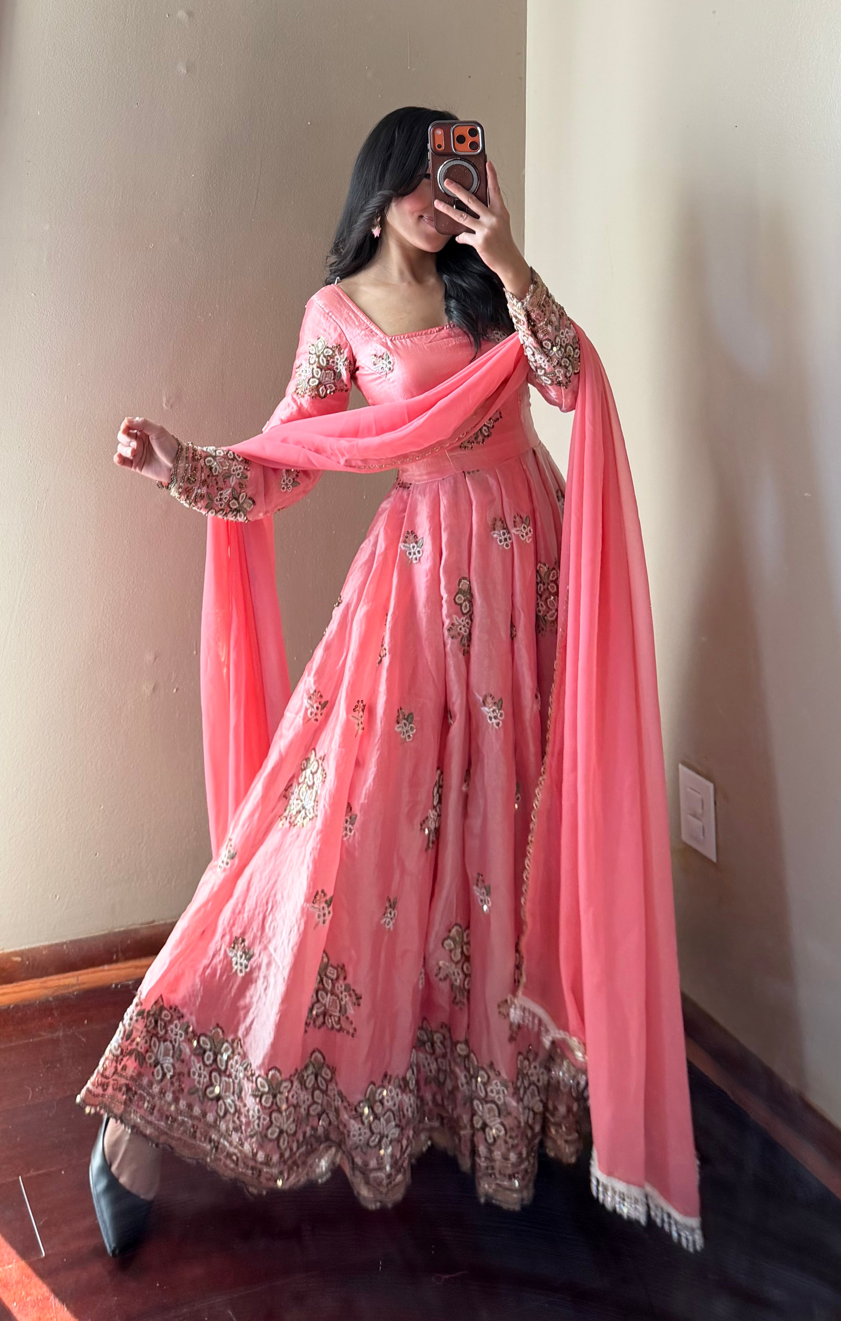 Heavy-worked Anarkali Set