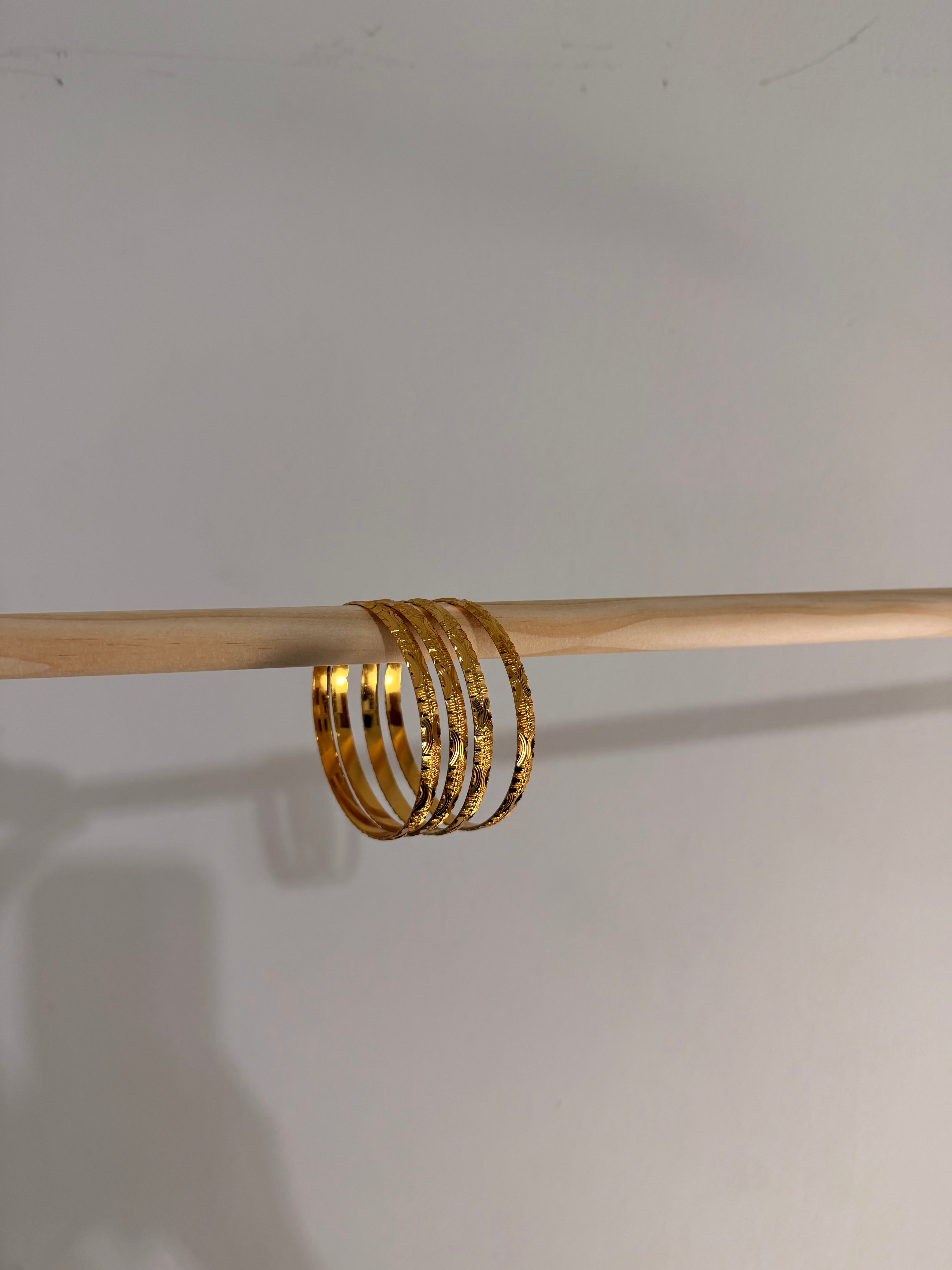 Cinerri Gold Plated Pack Of 4 Gold Plated Bangles