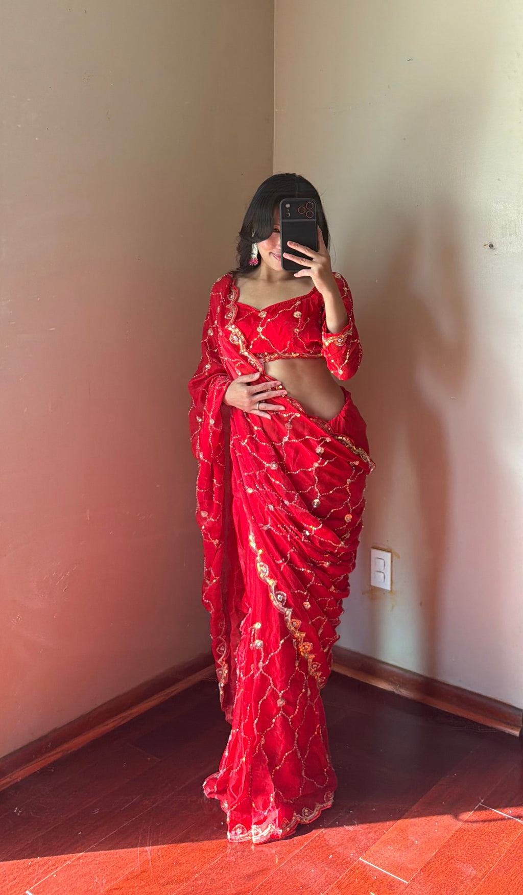 Ready To Wear embroidery saree Set