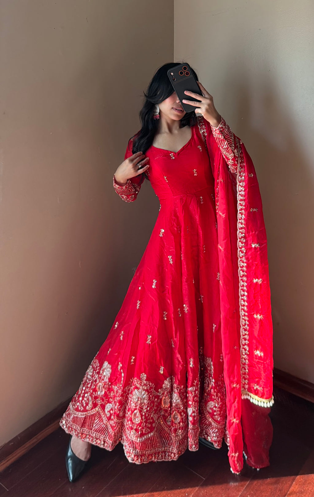 Fendy Silk Embroidered Anarkali Set