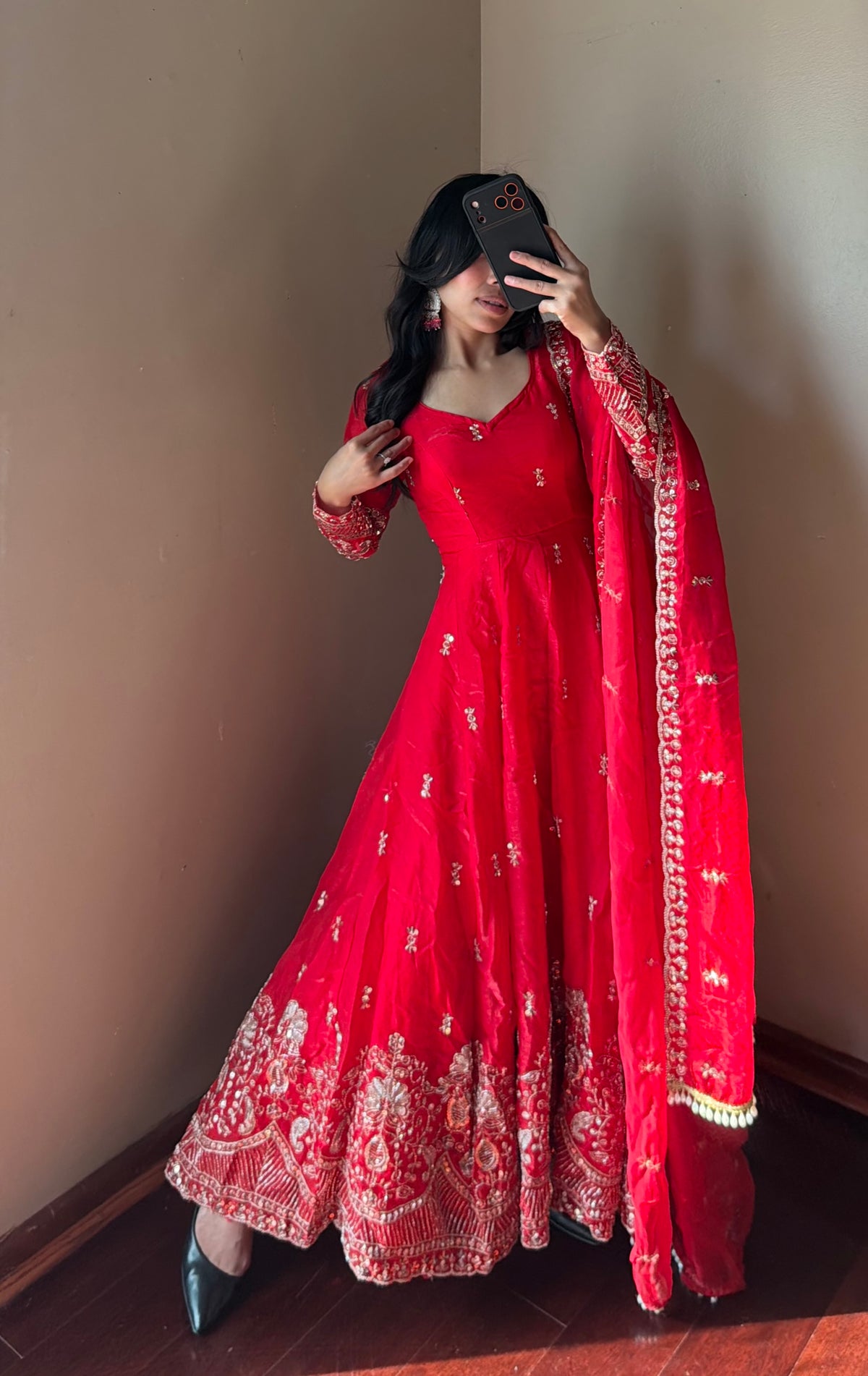 Fendy Silk Embroidered Anarkali Set
