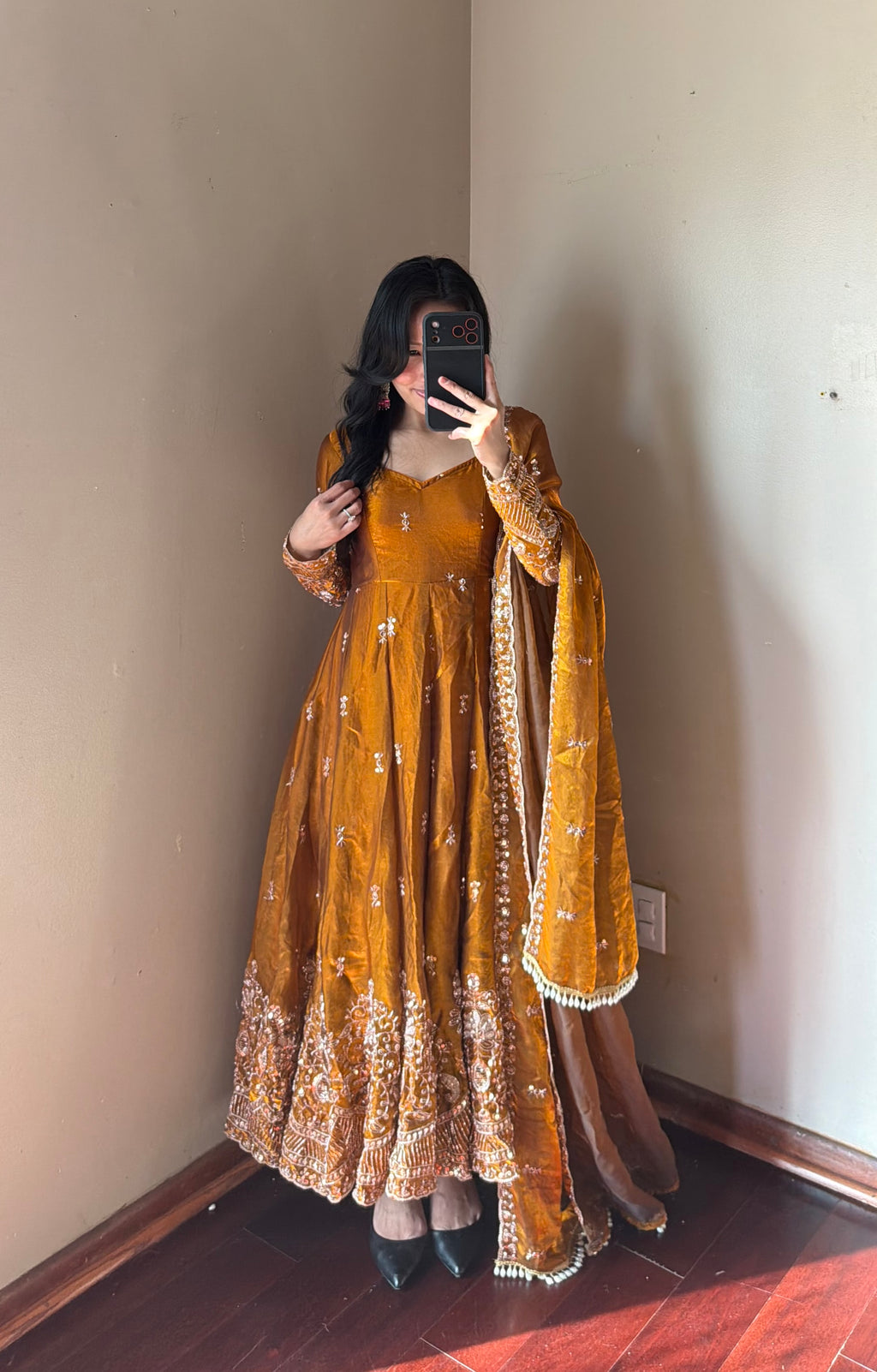Fendy Silk Embroidered Anarkali Suit