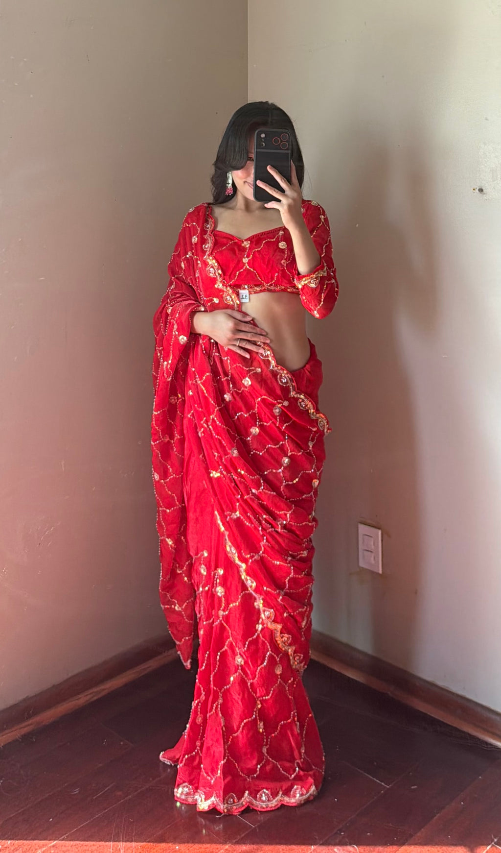 Ready To Wear embroidery saree Set