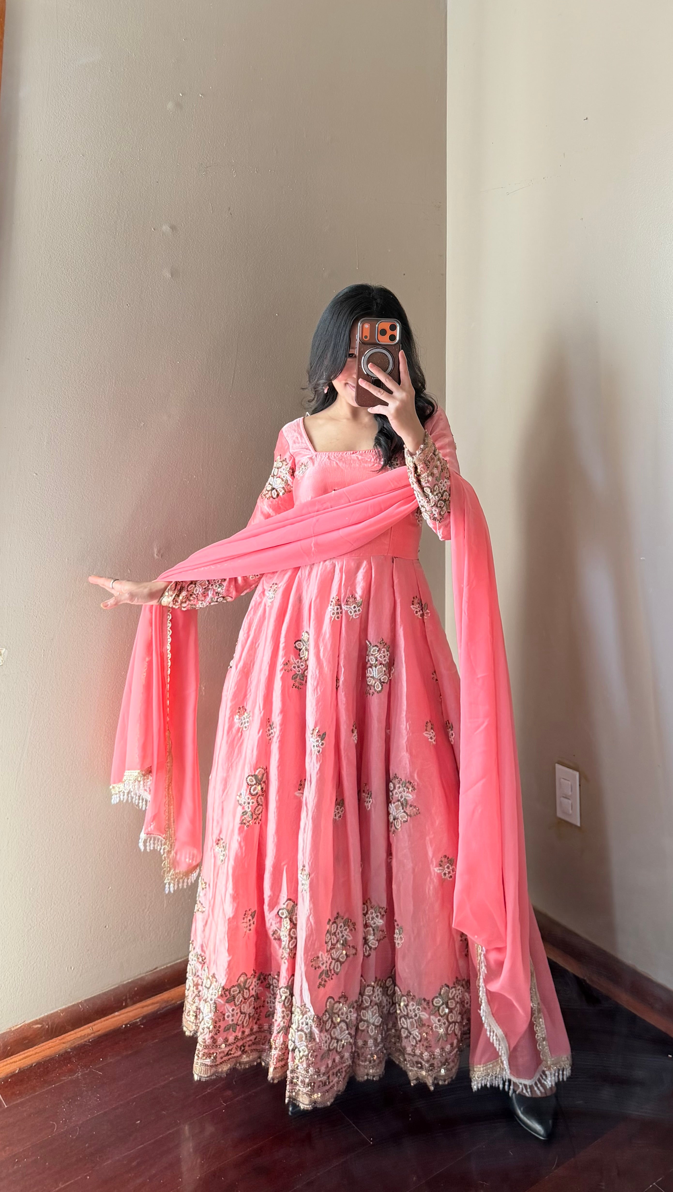 Heavy-worked Anarkali Set