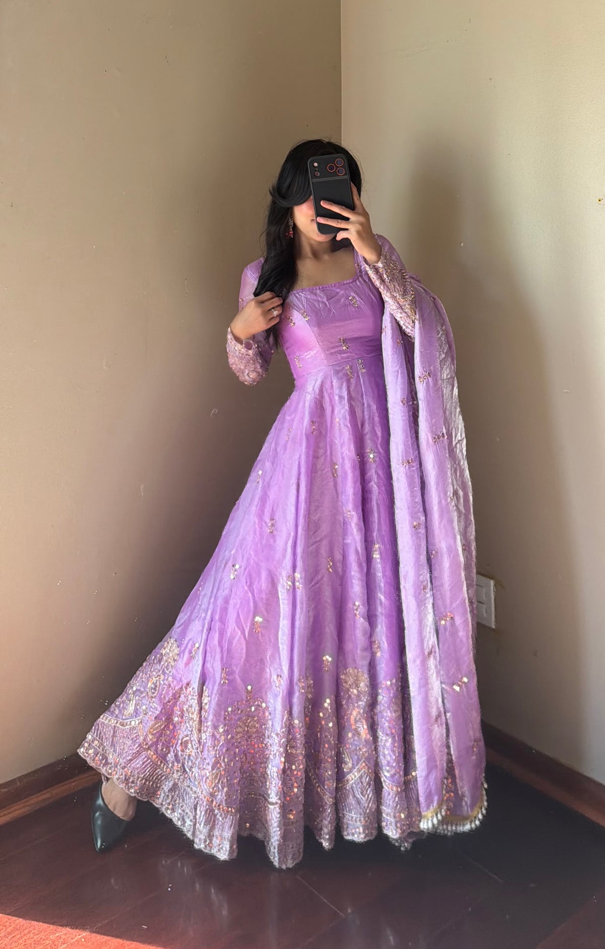 Fendy Silk embroidered Anarkali suit