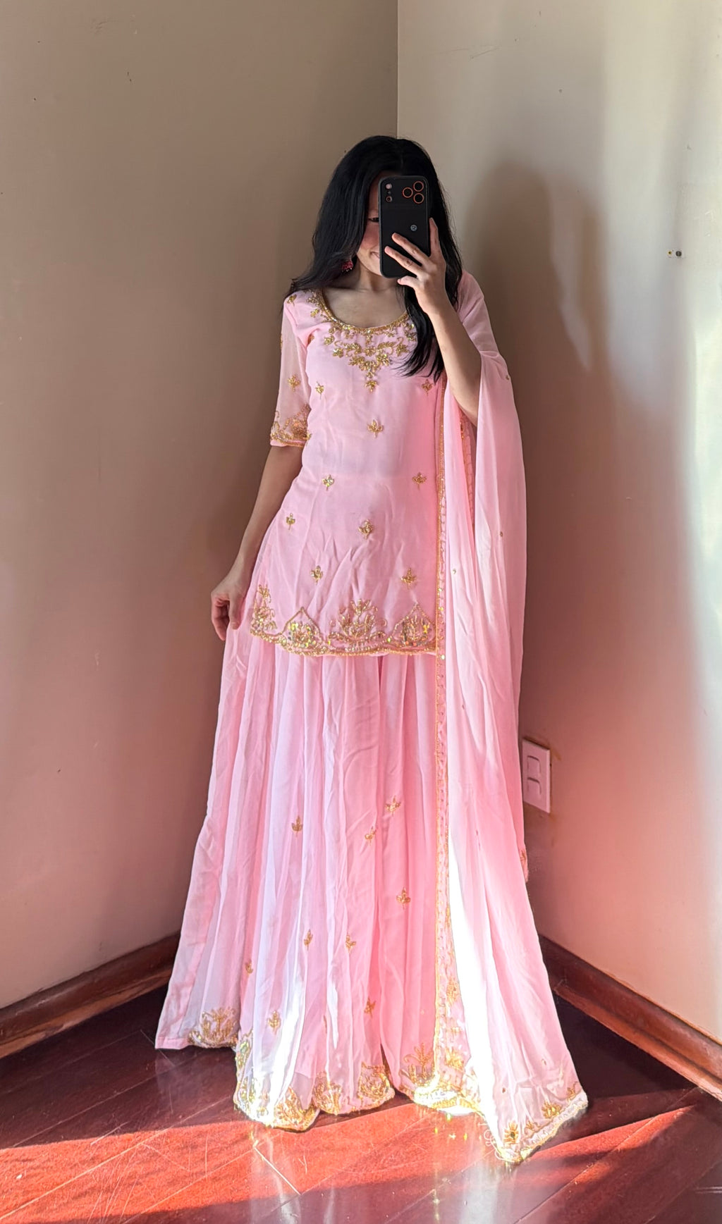 Heavy-Worked Sarara kurta Set