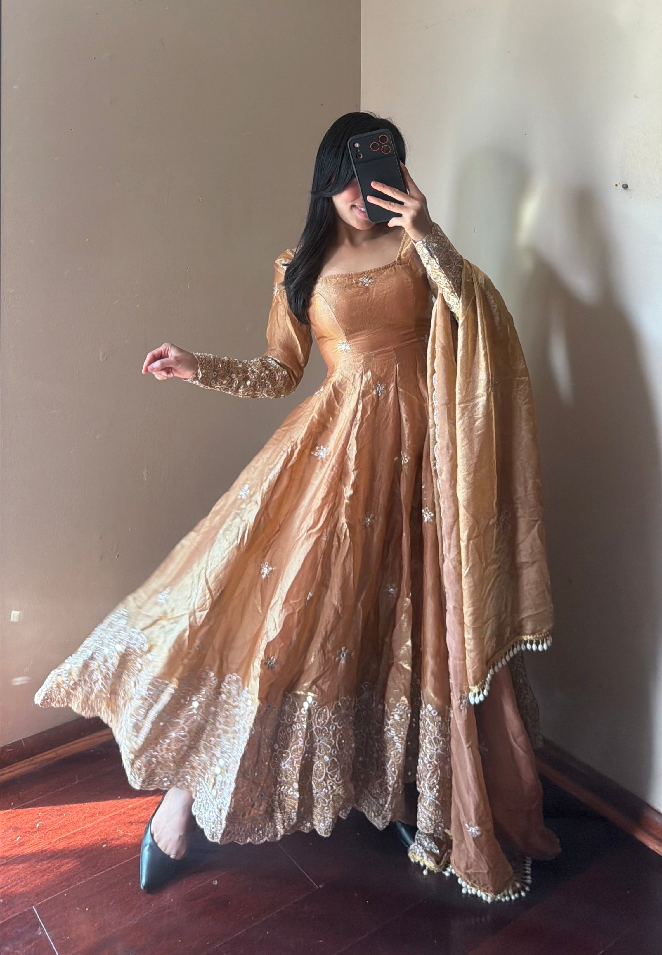 Fendi Silk Anarkali set