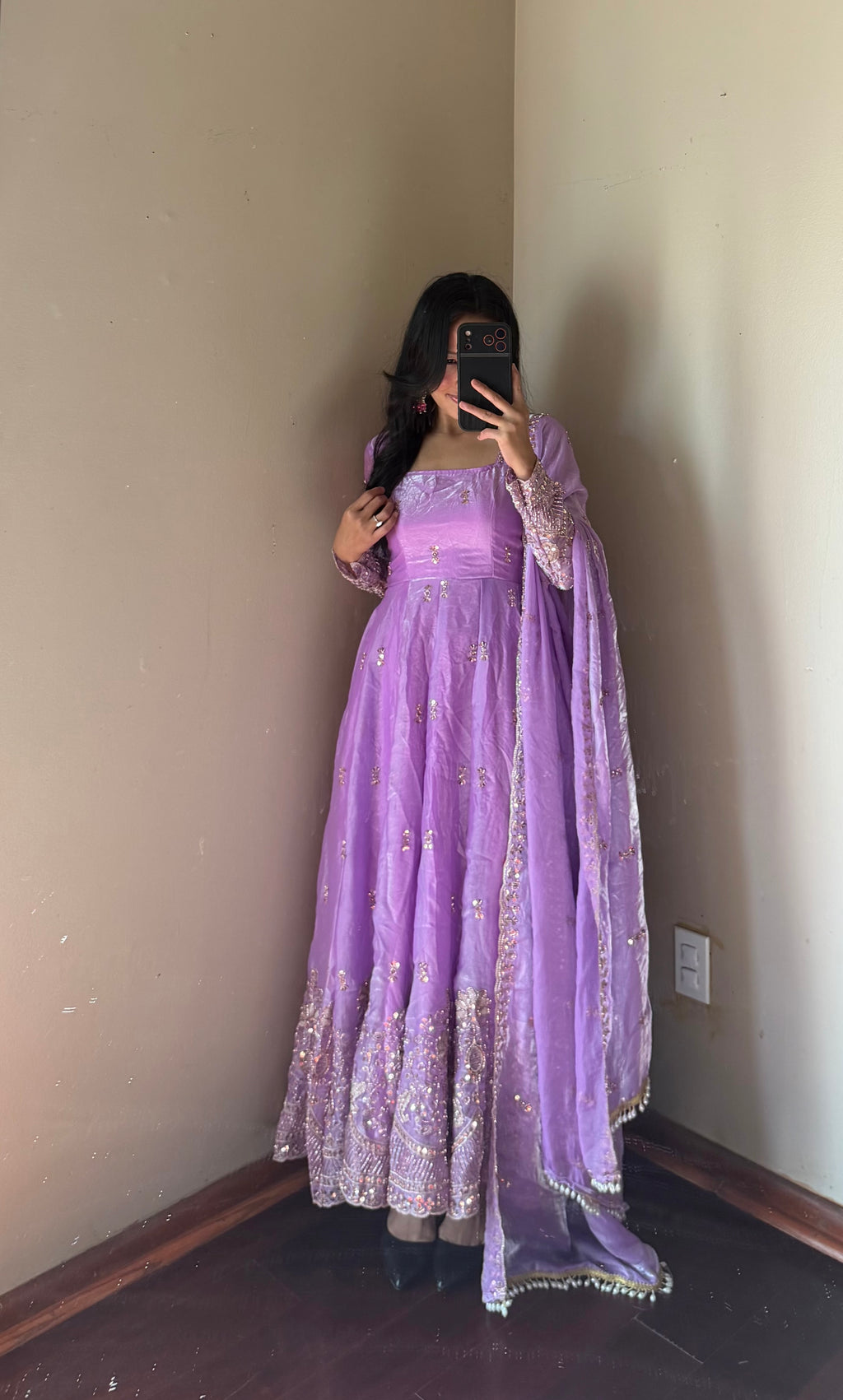 Fendy Silk embroidered Anarkali suit