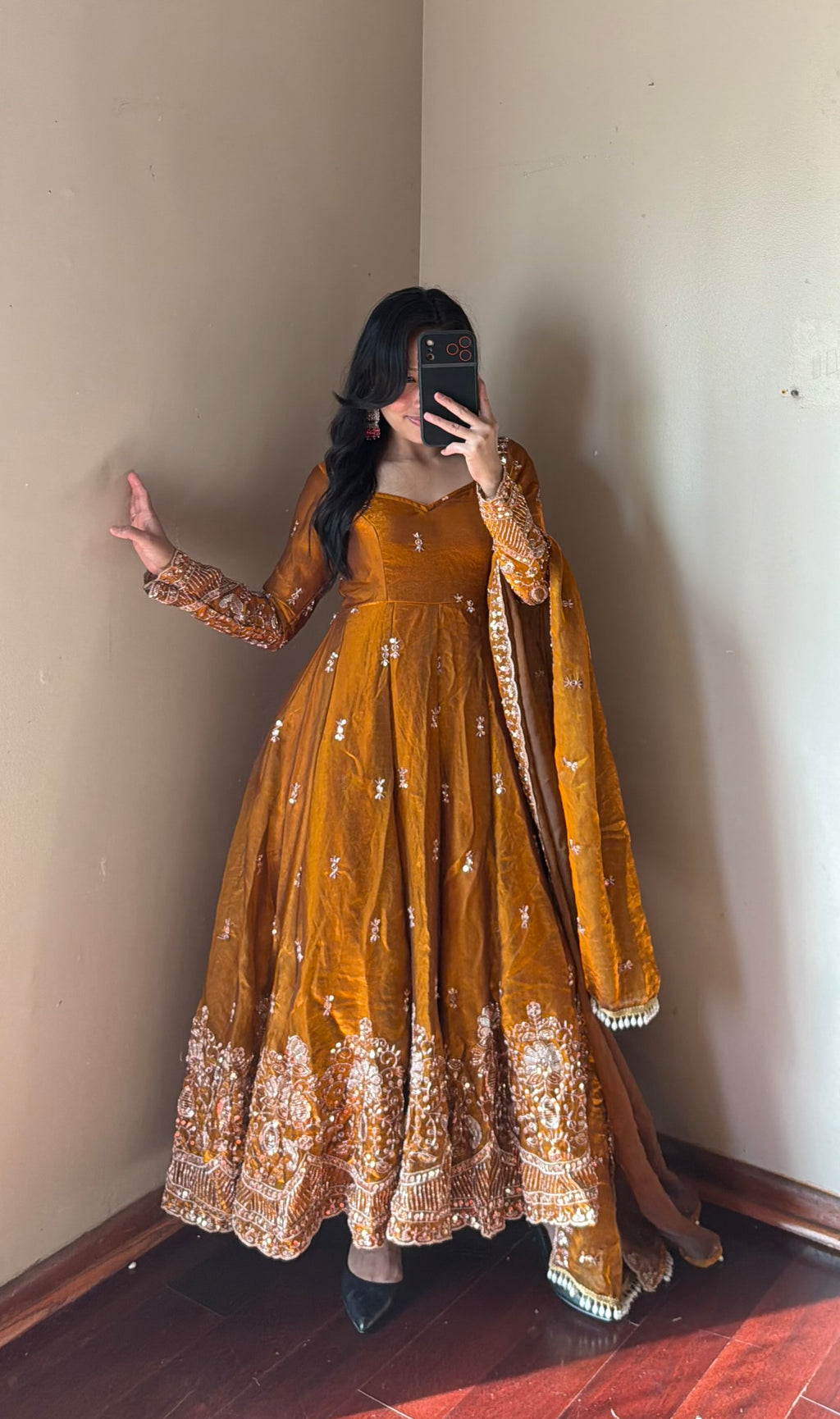 Fendy Silk Embroidered Anarkali Suit