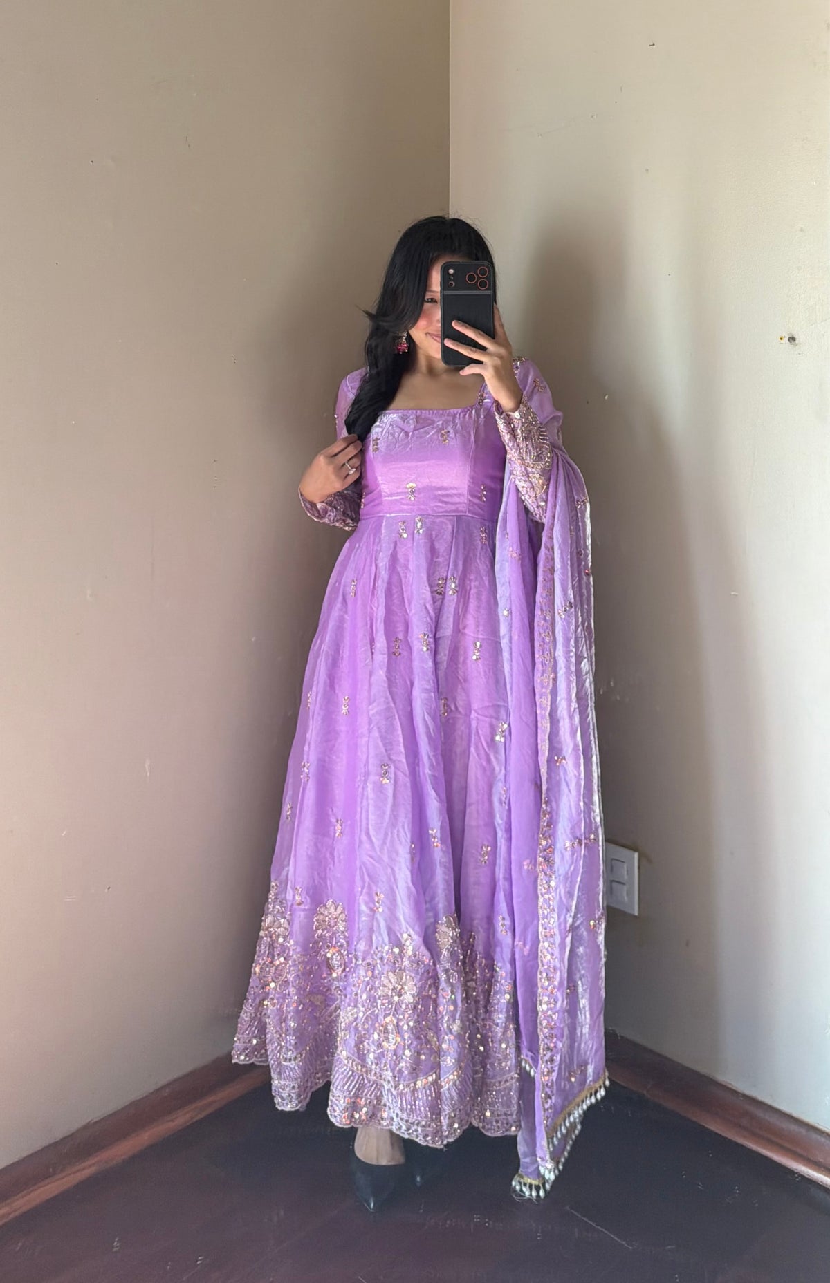 Fendy Silk embroidered Anarkali suit