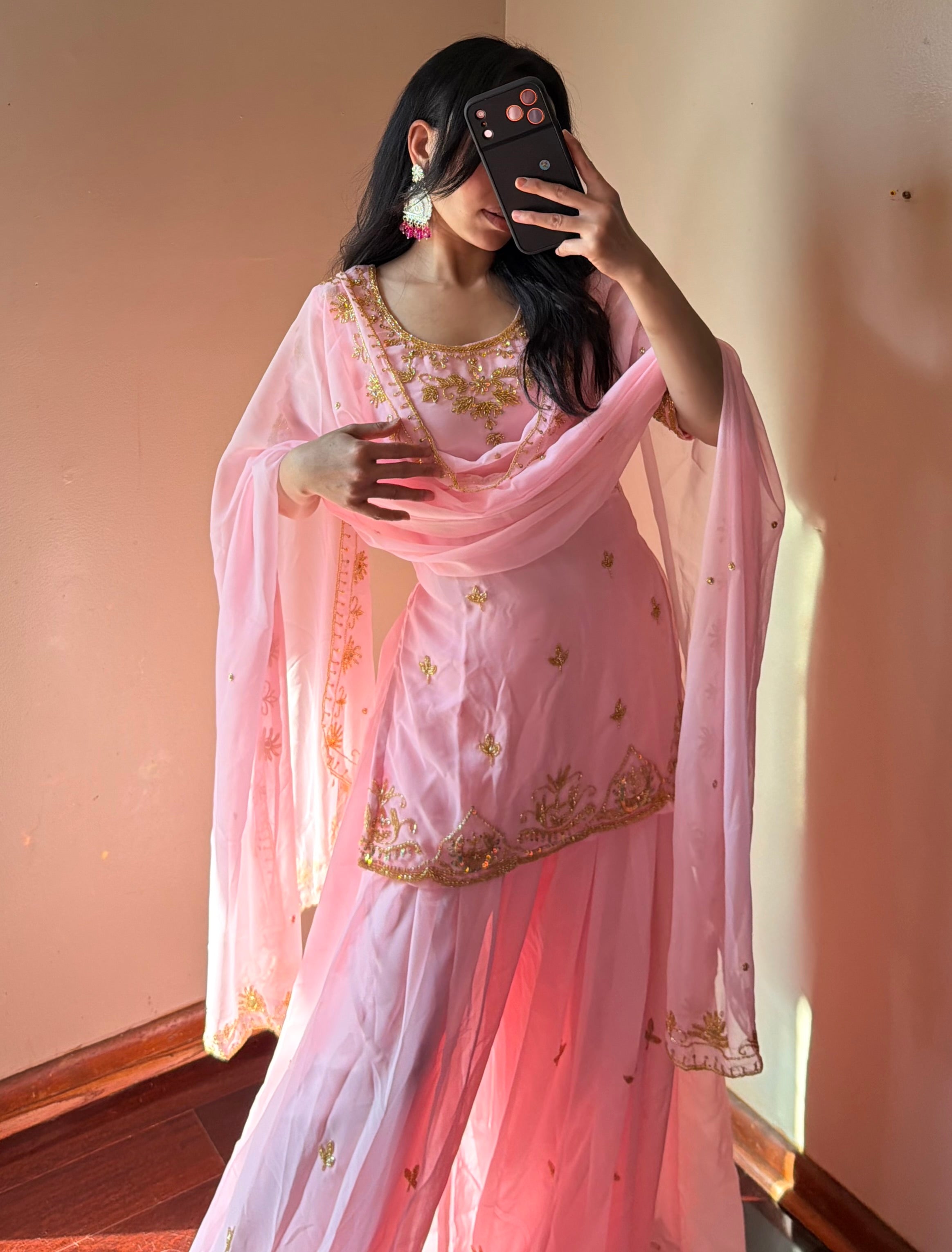 Heavy-Worked Sarara kurta Set