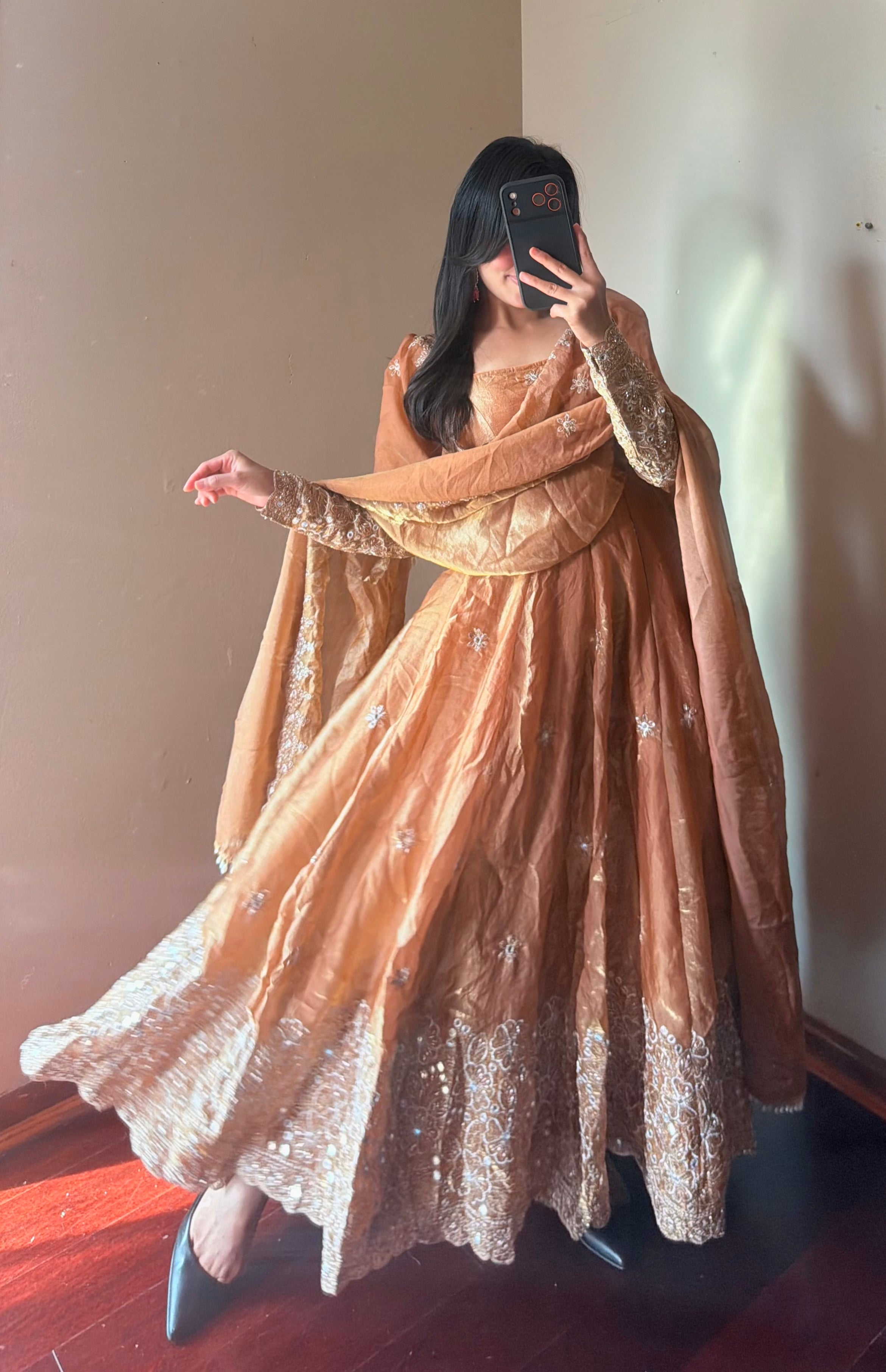 Fendi Silk Anarkali set