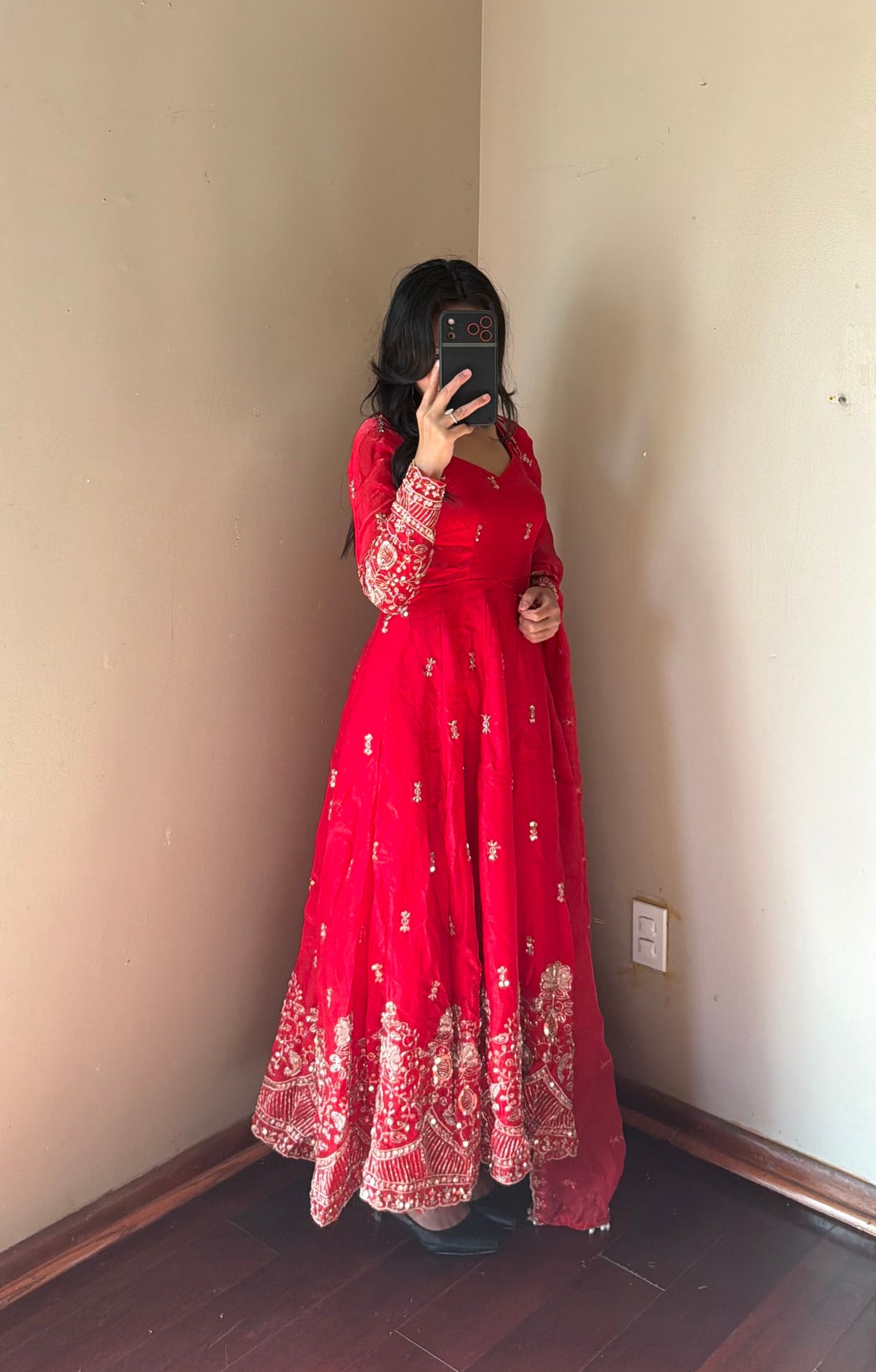 Fendy Silk Embroidered Anarkali Set