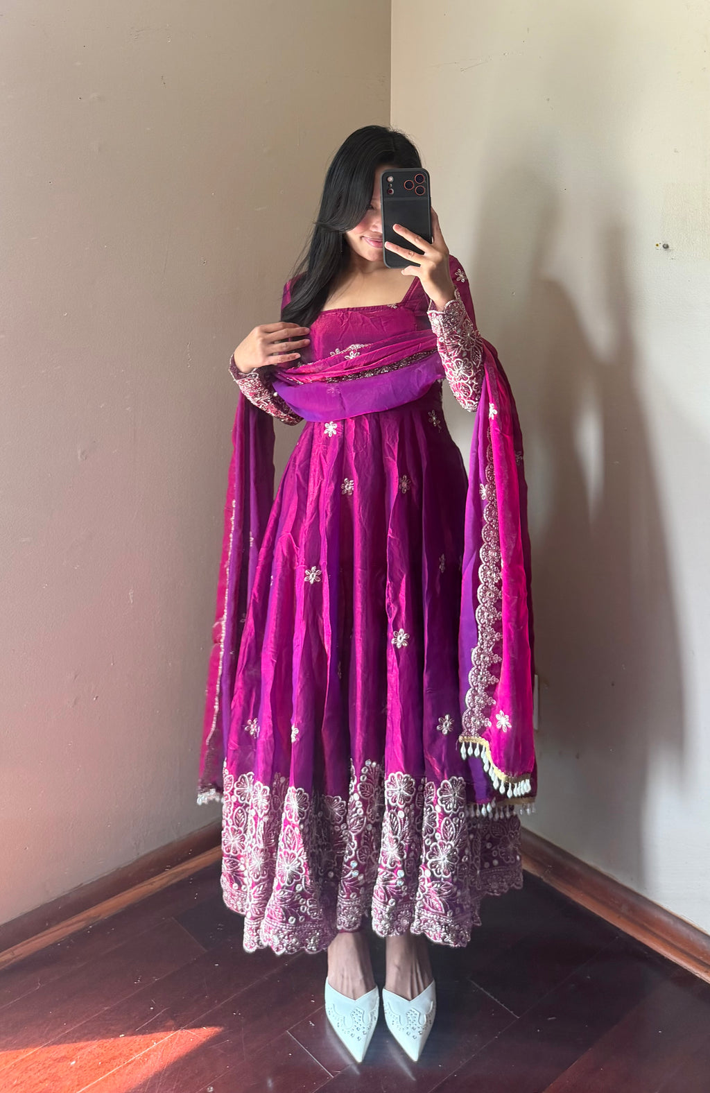 Fendi Silk Anarkali suit