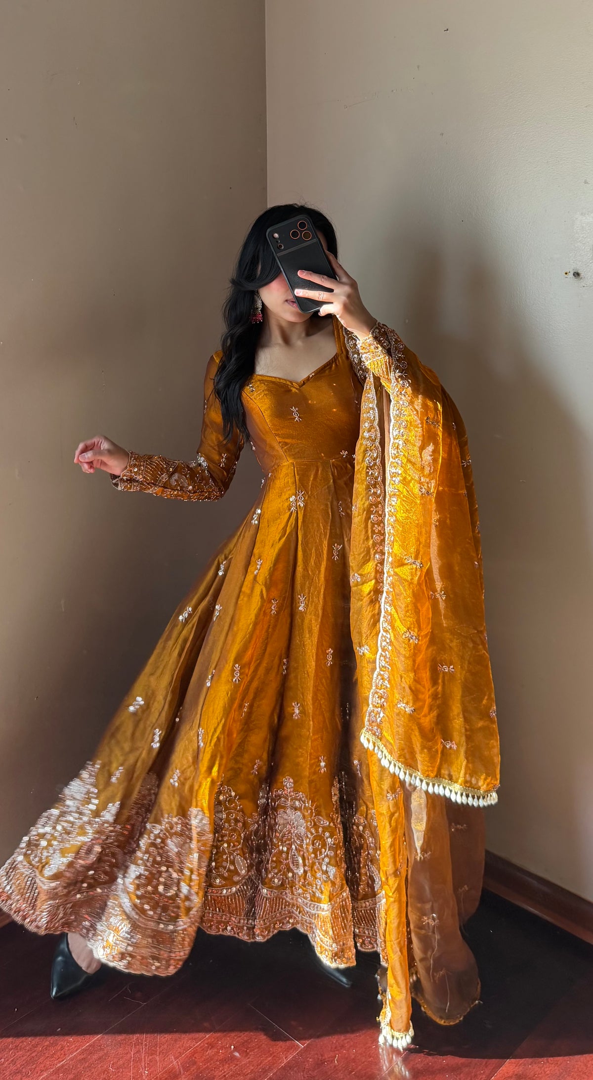 Fendy Silk Embroidered Anarkali Suit