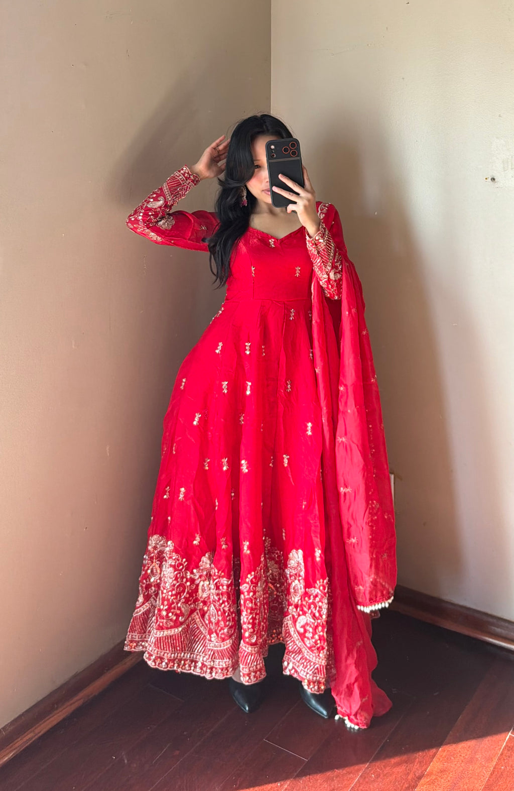 Fendy Silk Embroidered Anarkali Set