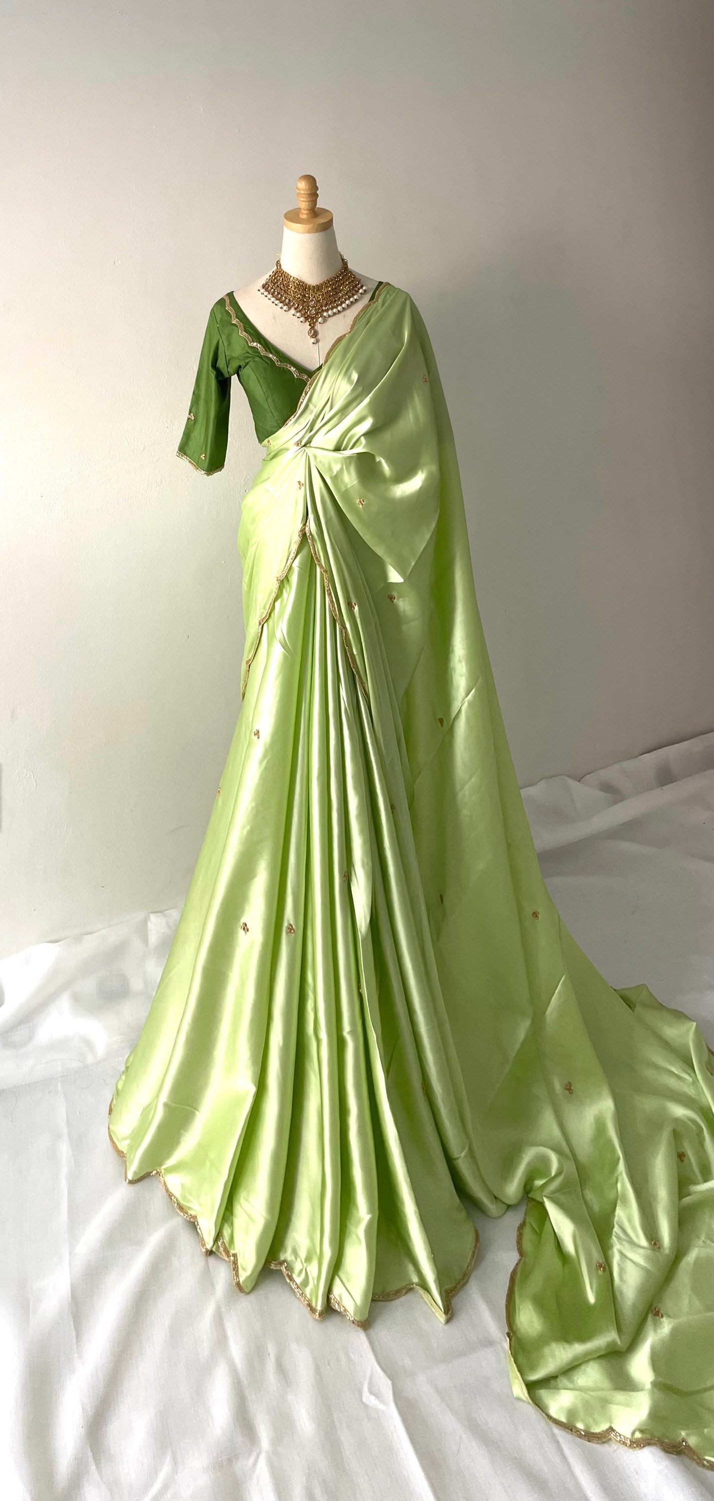 The Handwork Satin Saree Set image 2