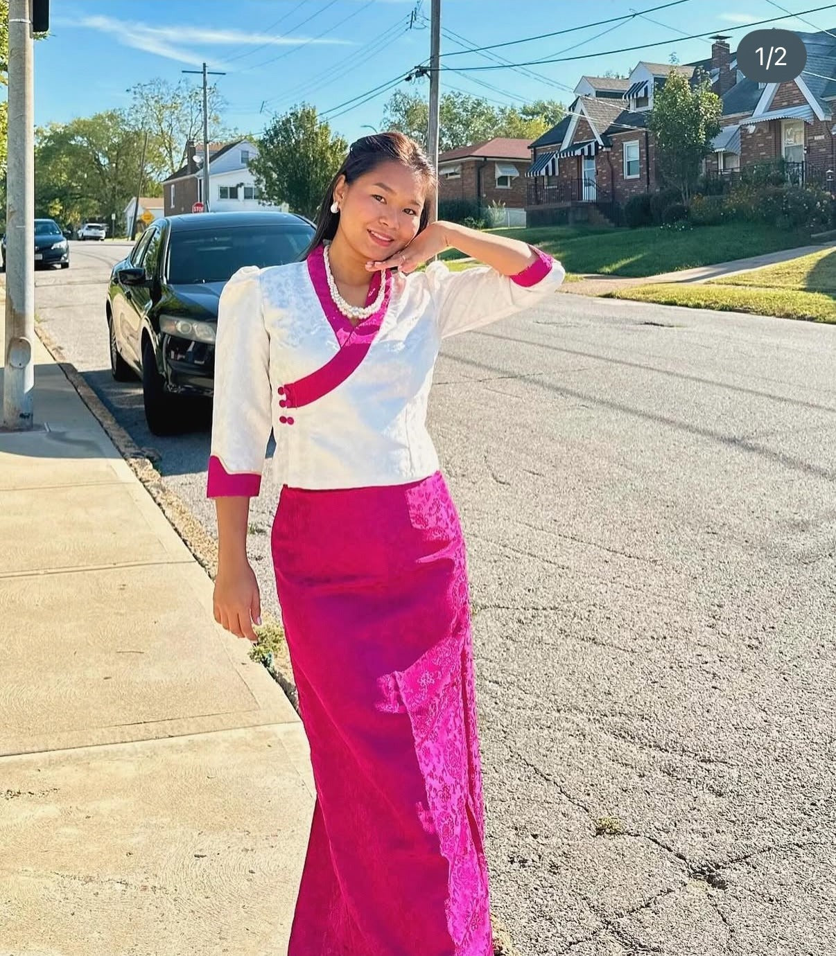 Customer wearing Sisters Collection