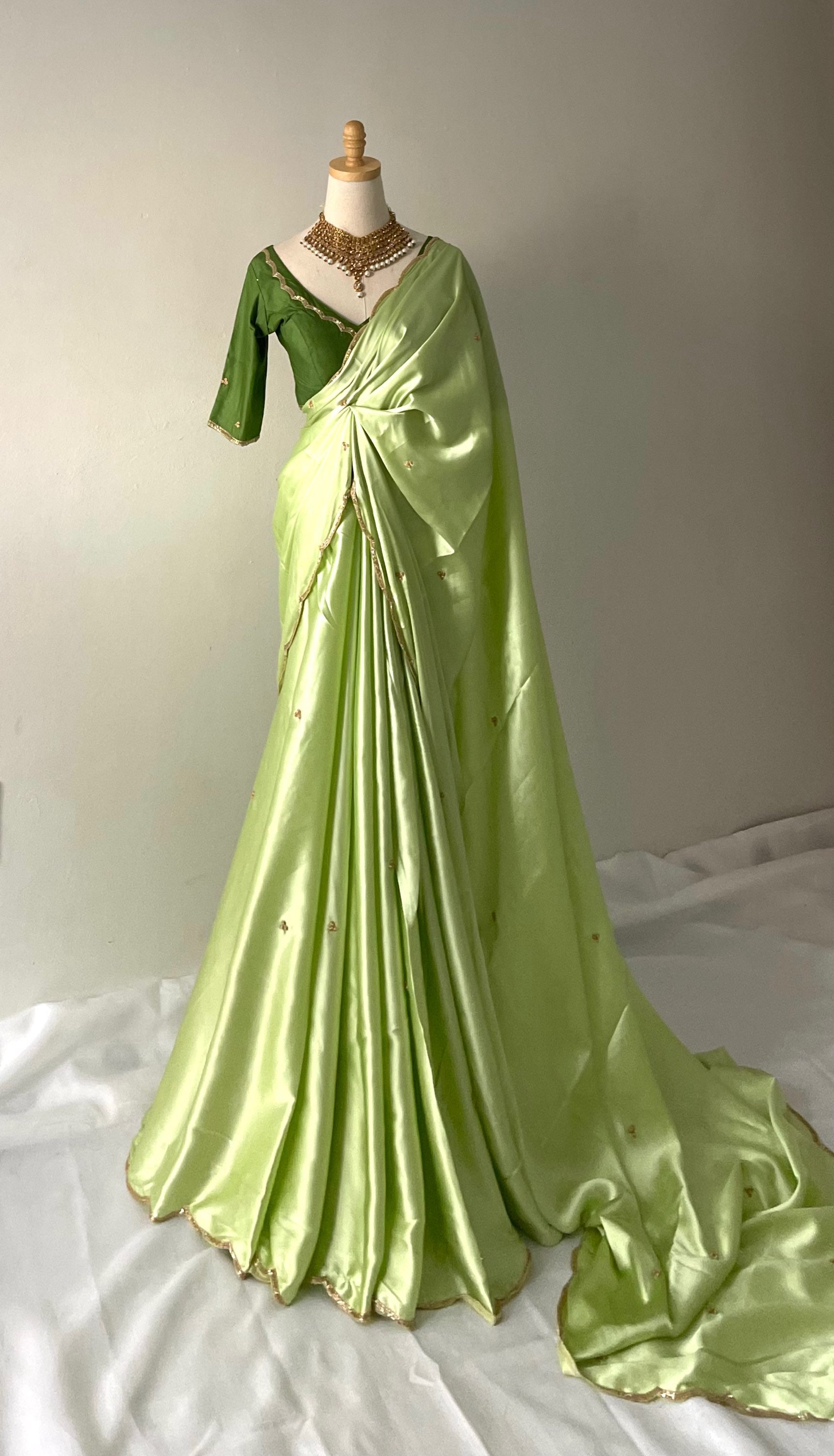 The Handwork Satin Saree Set image 6