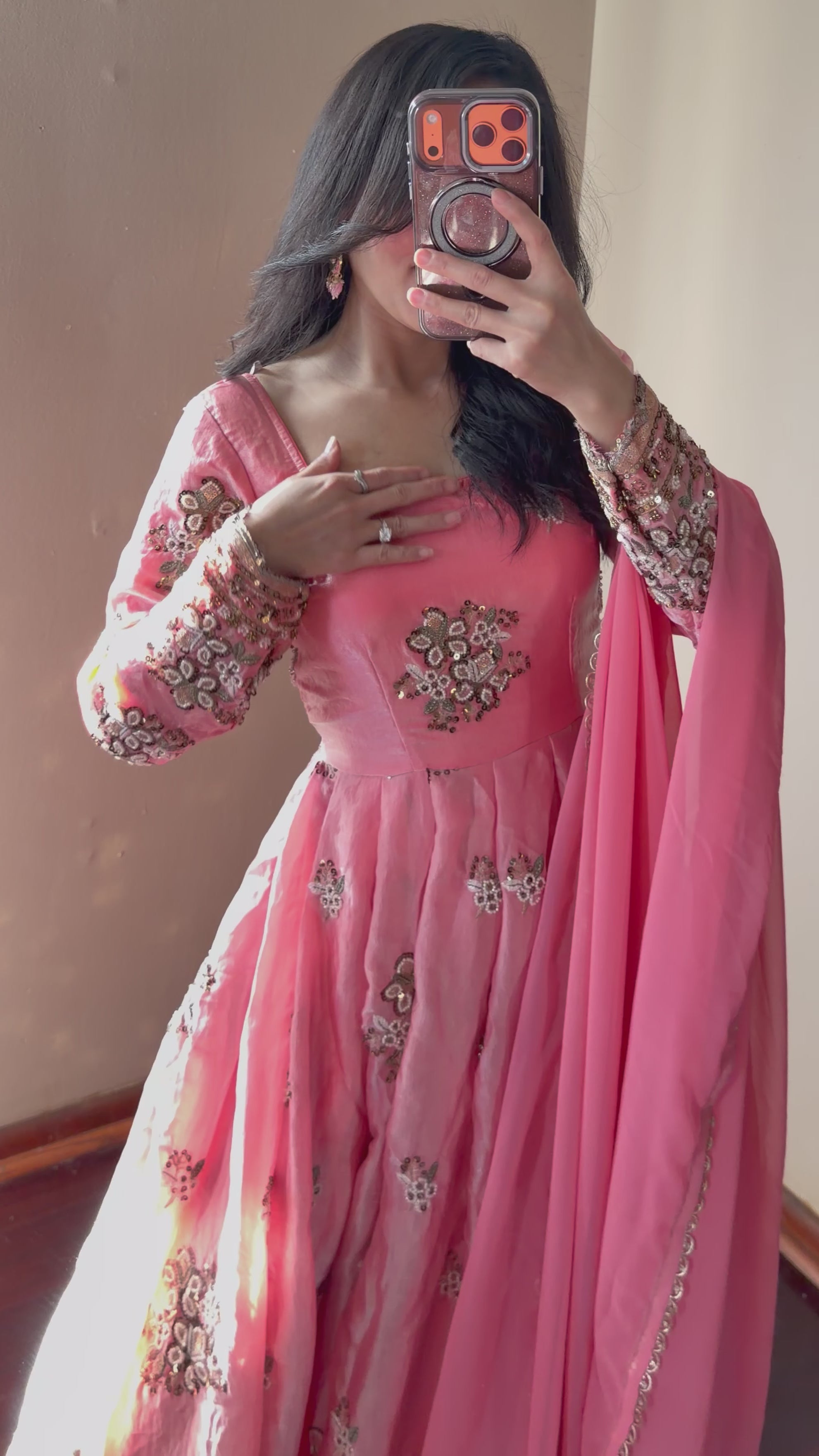 Heavy-worked Anarkali Set