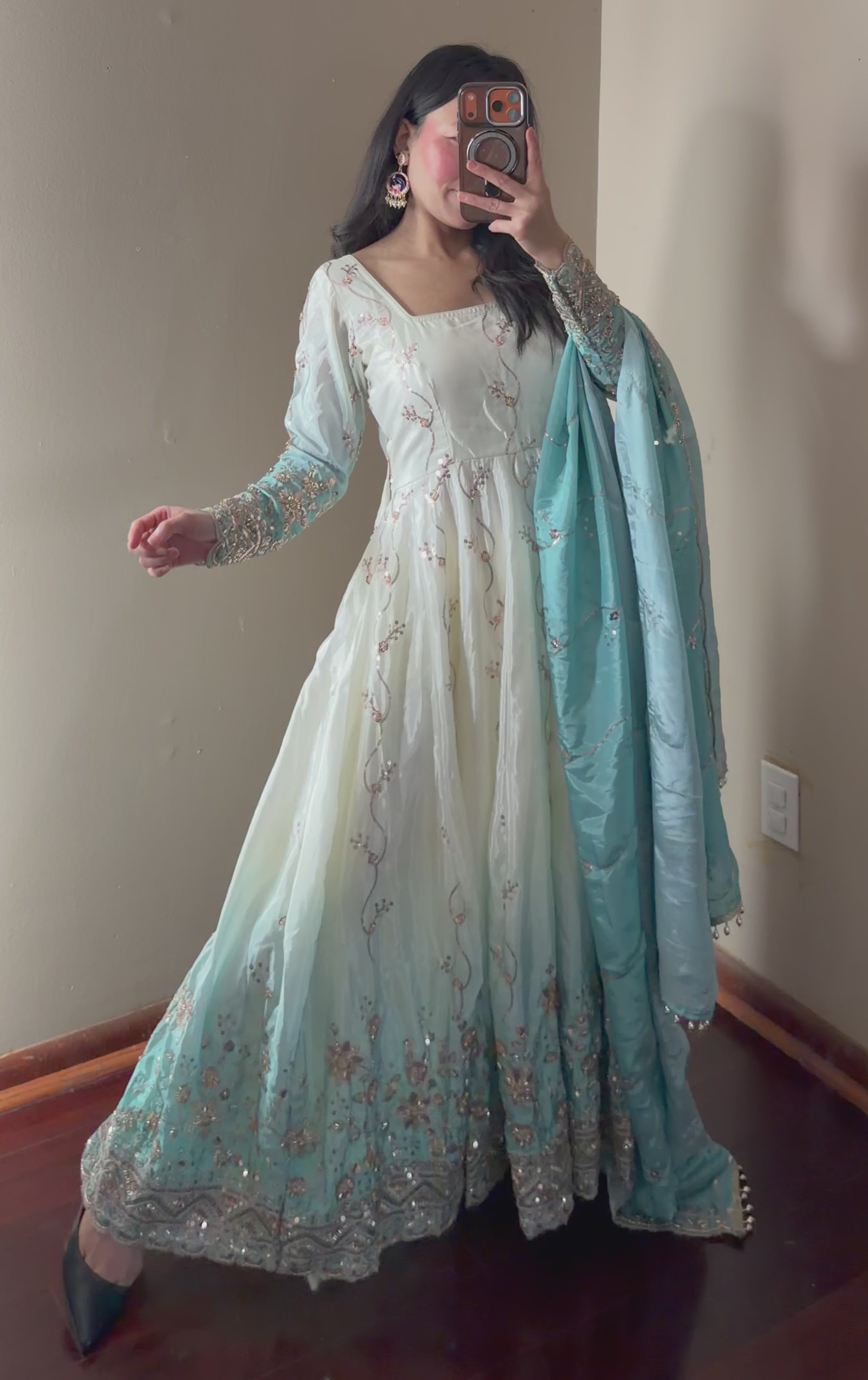 Handwork Anarkali Set
