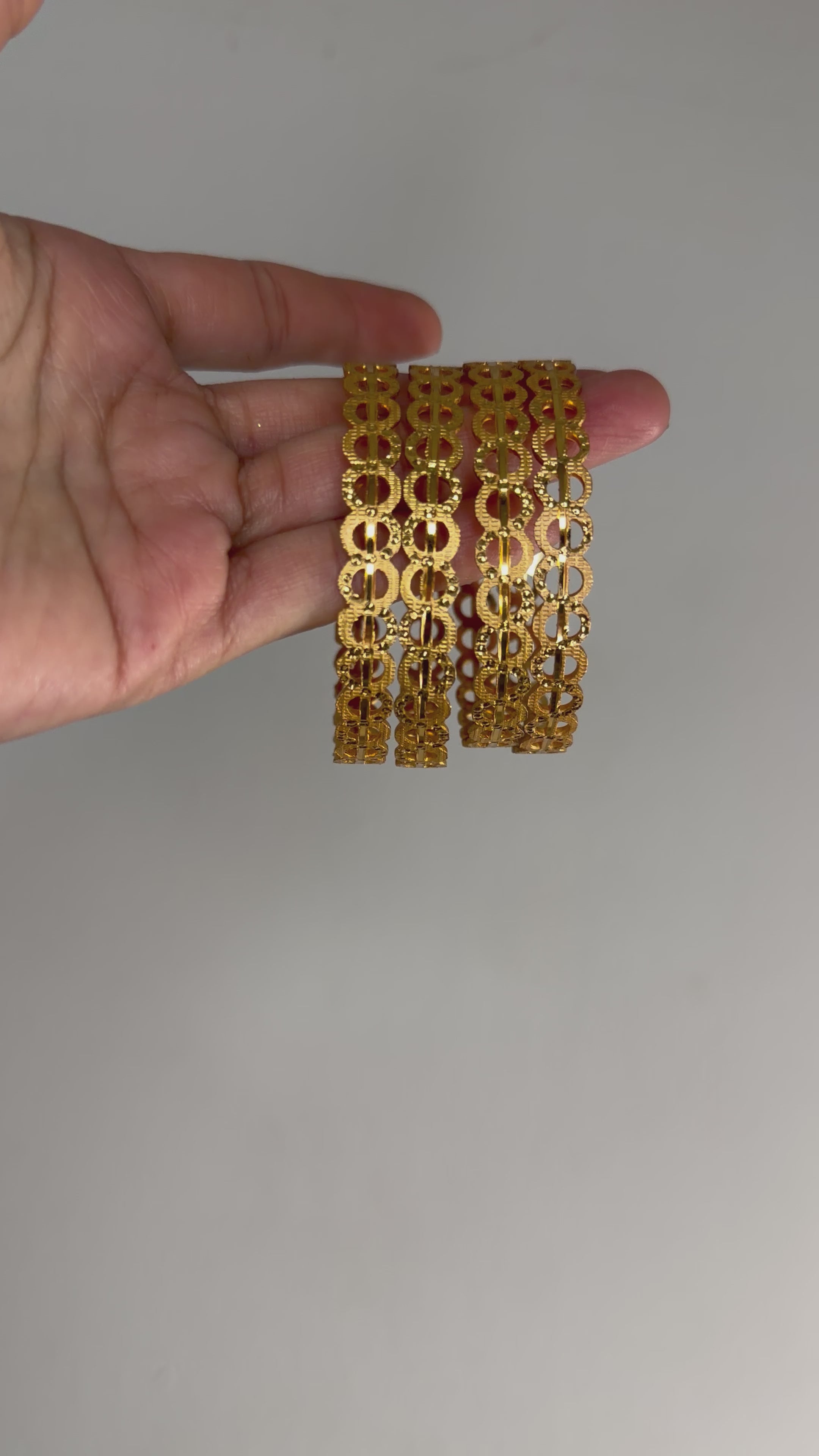Pachali Gold-Finish Bala Pack Of 4 Gold Plated Bangles