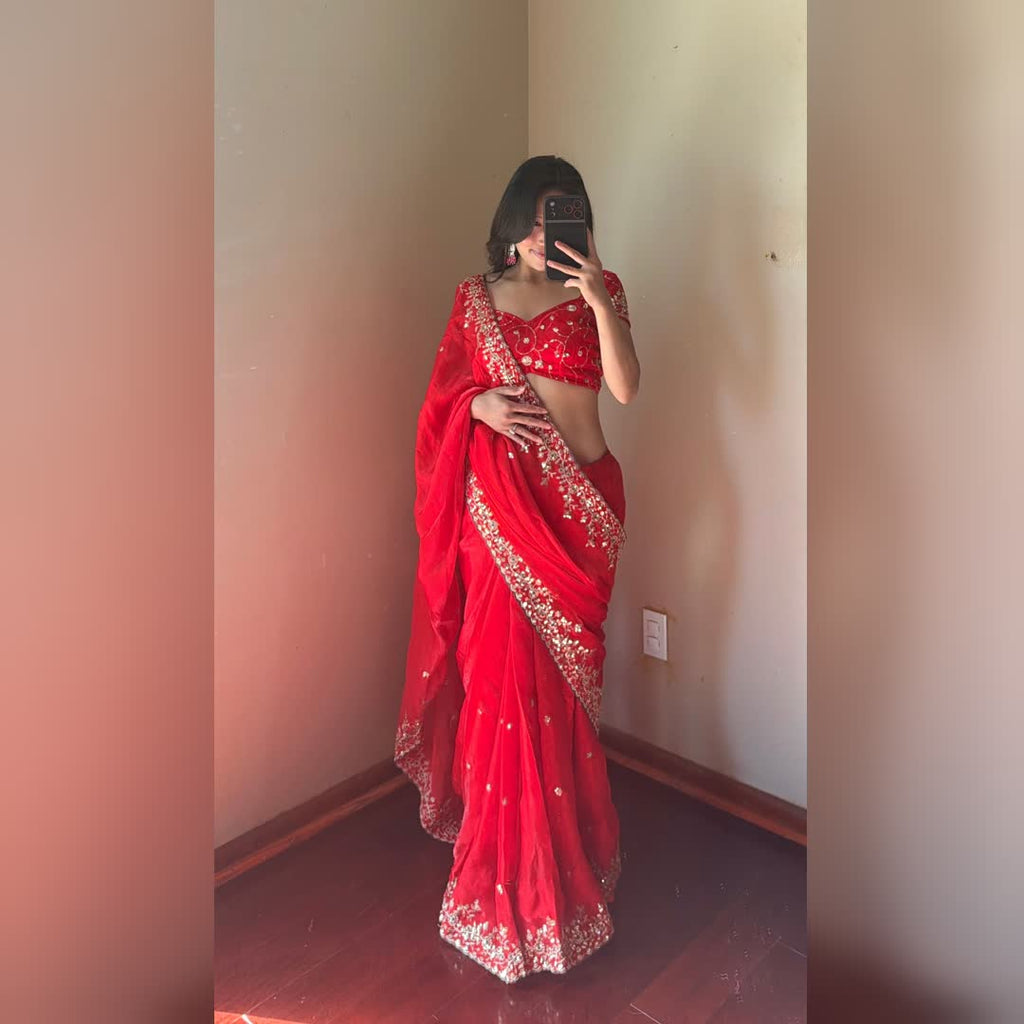Ready To Wear Embroidery Saree Set